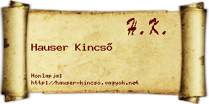 Hauser Kincső névjegykártya